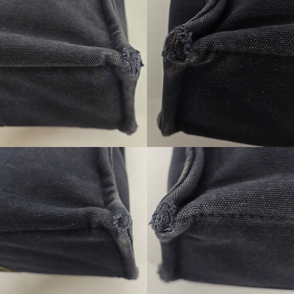 Hermès Fourre Tout GM Canvas and Nylon Tote Bag in Navy and Green Stripe - Picture 5 of 15